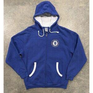 Chelsea Football Club Official Merchandise Full Zip Hoodie Blue Men's Large